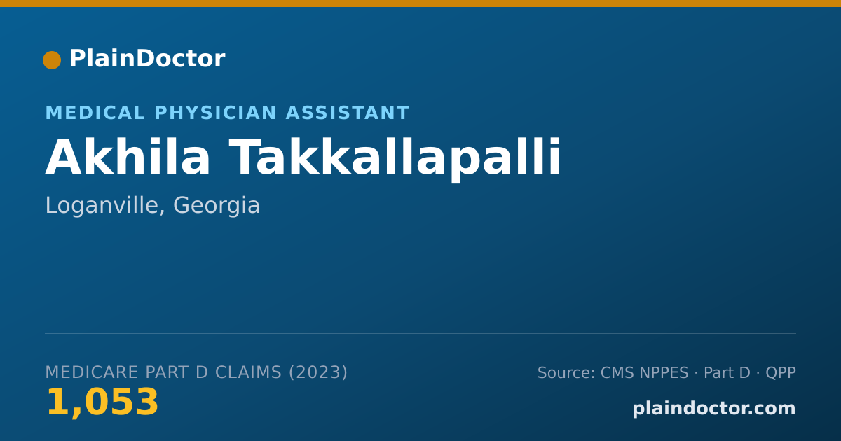 Shareable card for Akhila Takkallapalli - Medical Physician Assistant, Loganville, GA