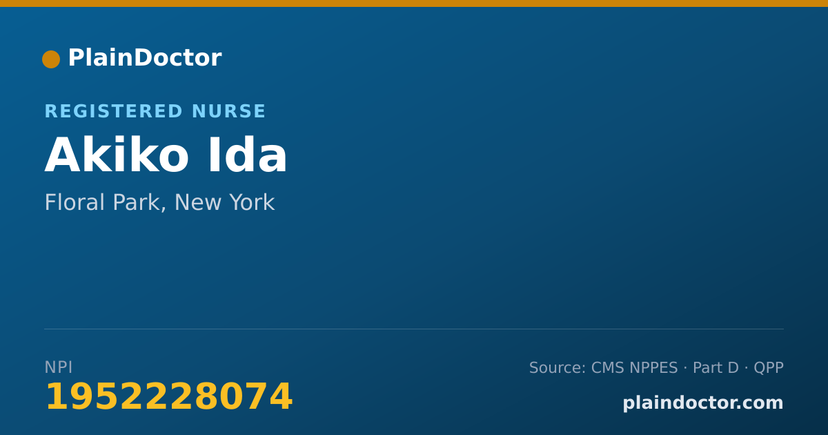 Shareable card for Akiko Ida - Registered Nurse, Floral Park, NY