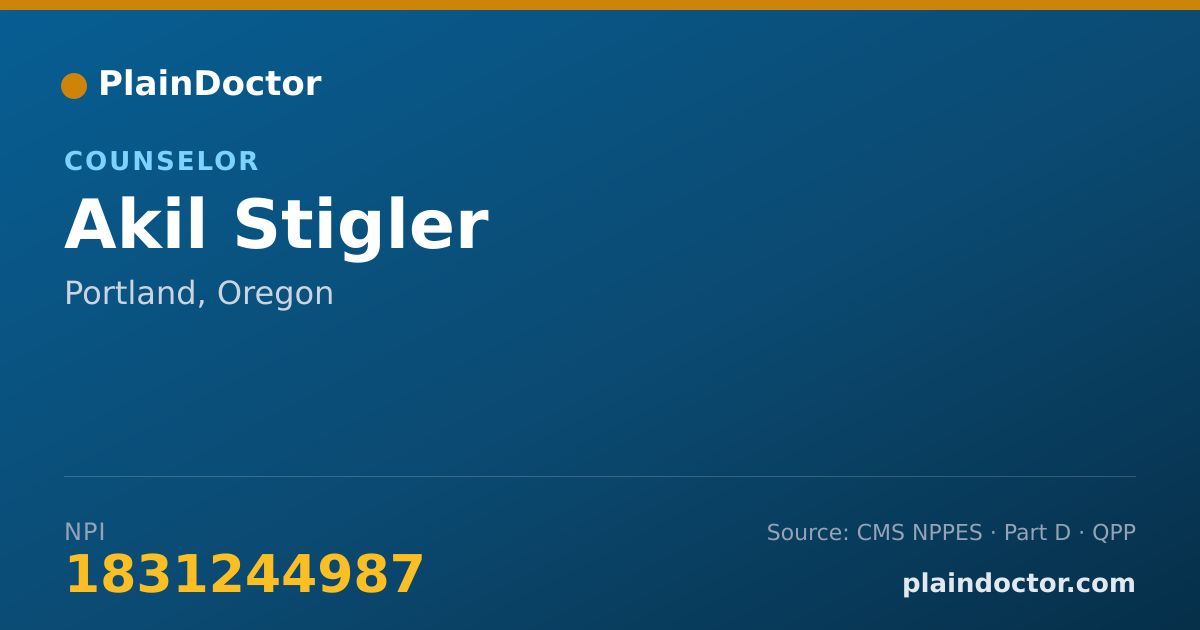 Shareable card for Akil Stigler - Adult Companion, Portland, OR