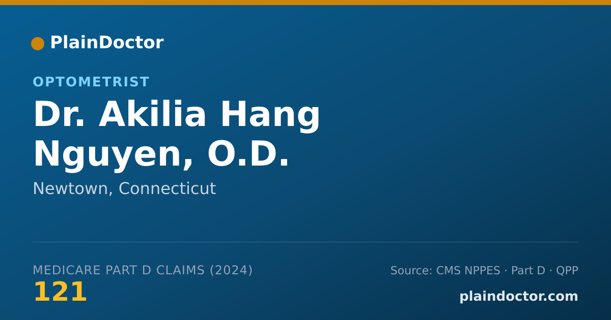 Shareable card for Akilia Hang Nguyen, O.D. - Optometrist, Newtown, CT
