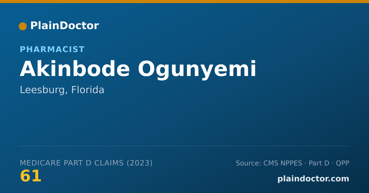 Shareable card for Akinbode Ogunyemi - Pharmacist, Leesburg, FL