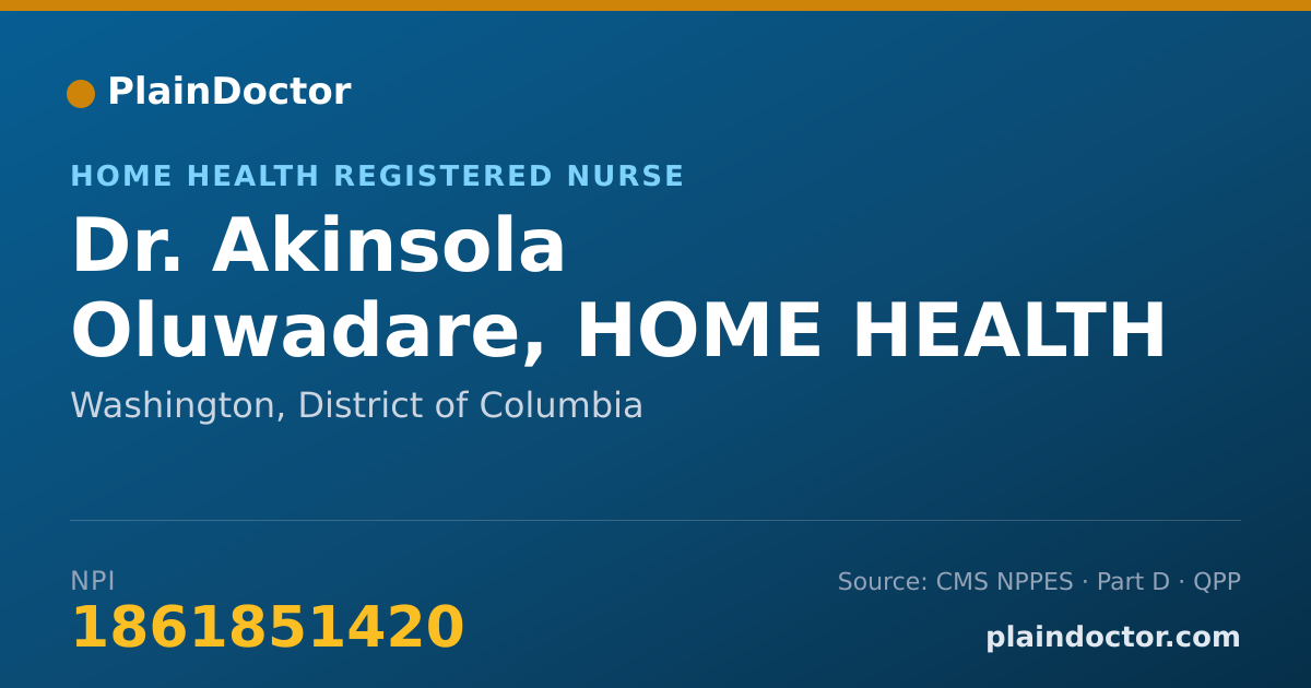 Shareable card for Akinsola Oluwadare, HOME HEALTH AIDE - Home Health Registered Nurse, Washington, DC