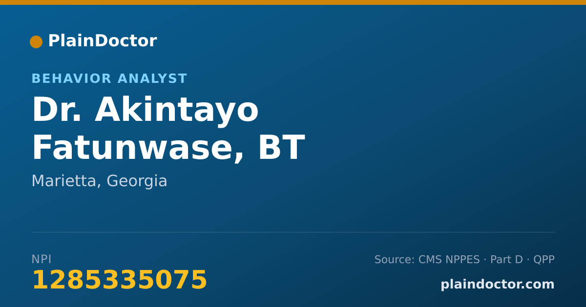 Shareable card for Akintayo Fatunwase, BT - Behavior Analyst, Marietta, GA