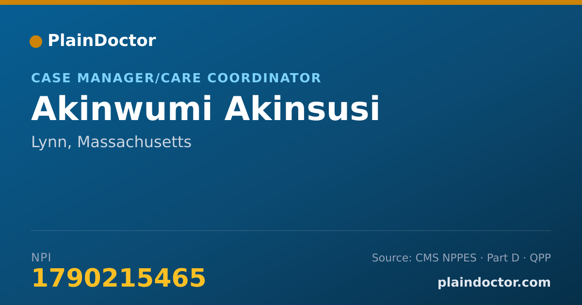 Shareable card for Akinwumi Akinsusi - Case Manager/Care Coordinator, Lynn, MA