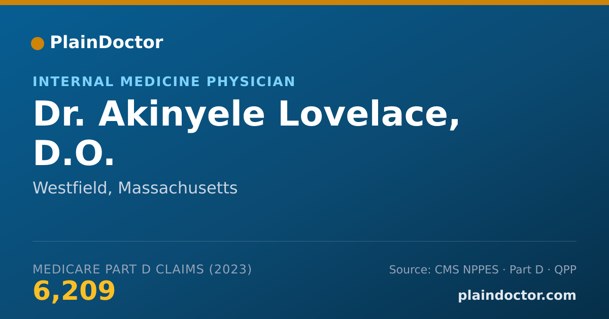 Shareable card for Akinyele Lovelace, D.O. - Internal Medicine Physician, Westfield, MA