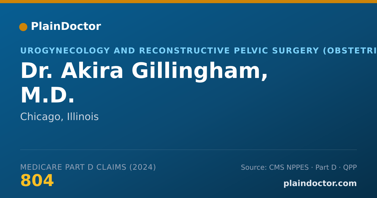 Shareable card for Akira Gillingham, M.D. - Urogynecology and Reconstructive Pelvic Surgery (Obstetrics & Gynecology) Physician, Chicago, IL