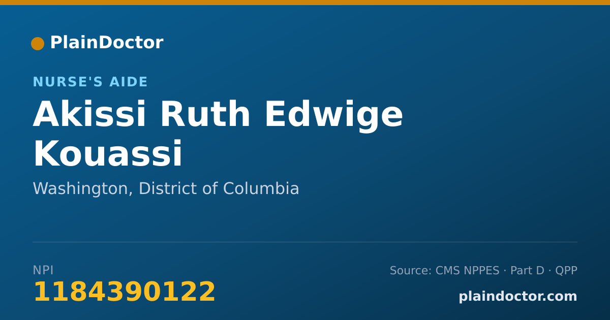 Shareable card for Akissi Ruth Edwige Kouassi - Nurse's Aide, Washington, DC