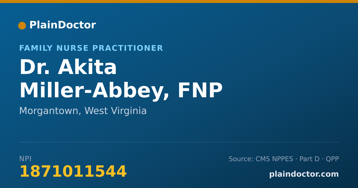 Shareable card for Akita Miller-Abbey, FNP - Family Nurse Practitioner, Morgantown, WV