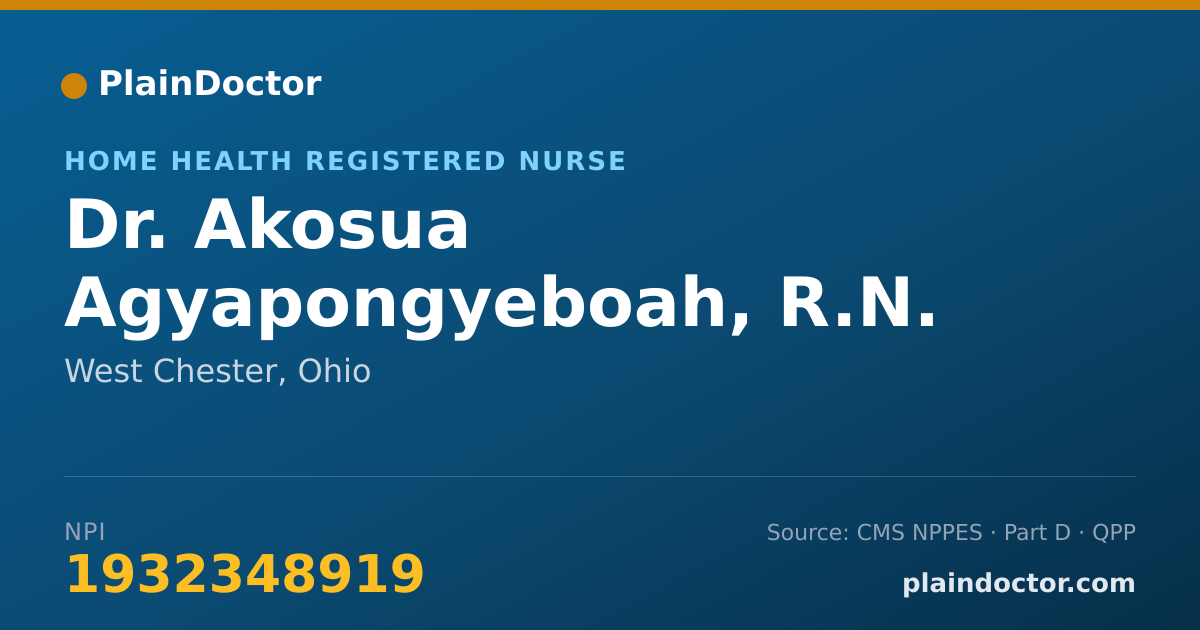 Shareable card for Akosua Agyapongyeboah, R.N. - Home Health Registered Nurse, West Chester, OH