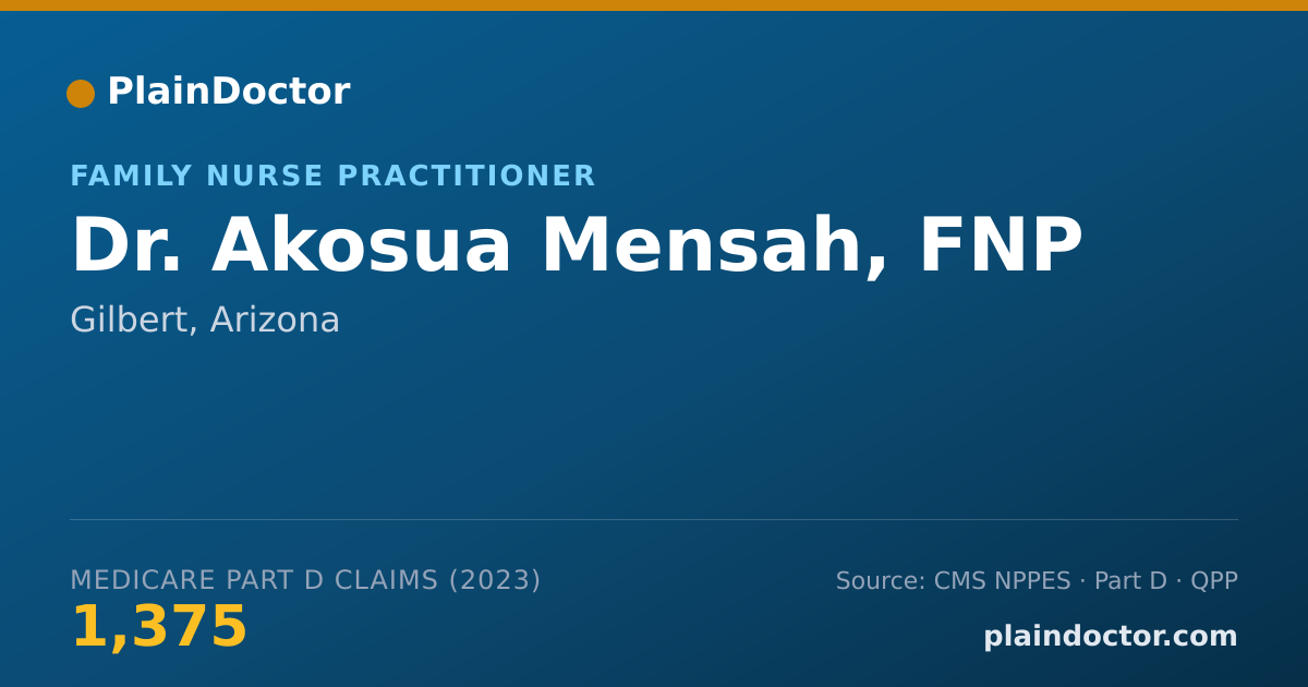 Shareable card for Akosua Mensah, FNP - Family Nurse Practitioner, Gilbert, AZ