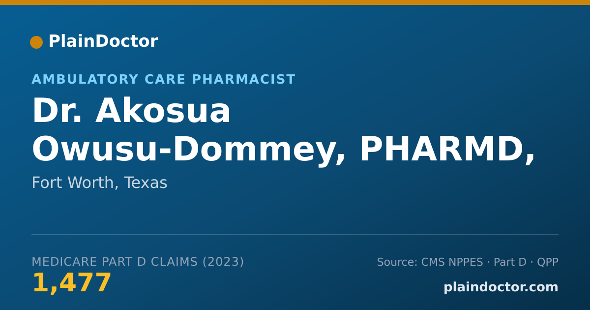 Shareable card for Akosua Owusu-Dommey, PHARMD, BCACP - Ambulatory Care Pharmacist, Fort Worth, TX