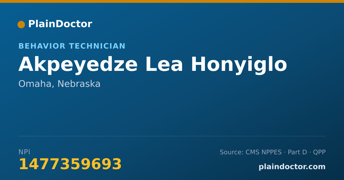 Shareable card for Akpeyedze Lea Honyiglo - Behavior Technician, Omaha, NE