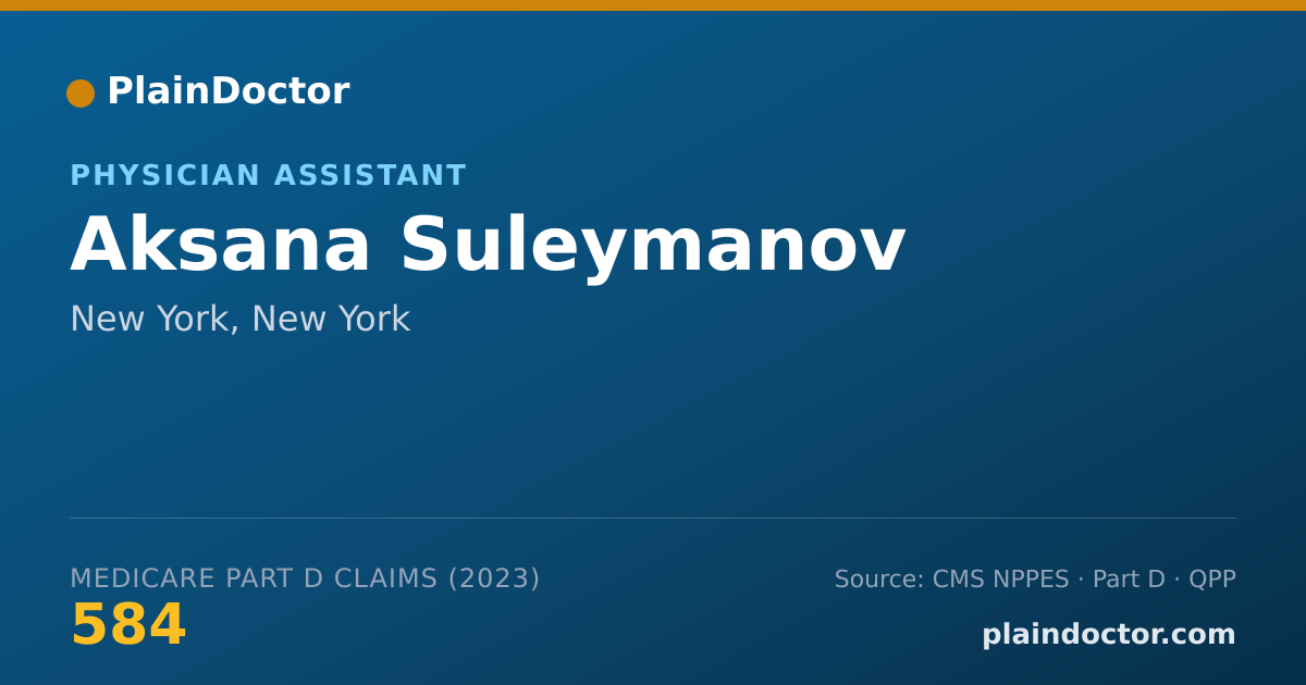 Shareable card for Aksana Suleymanov - Physician Assistant, New York, NY