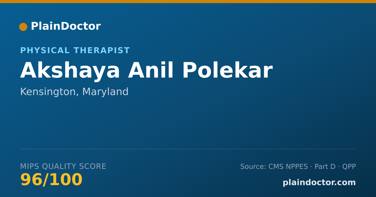 Shareable card for Akshaya Anil Polekar - Physical Therapist, Kensington, MD