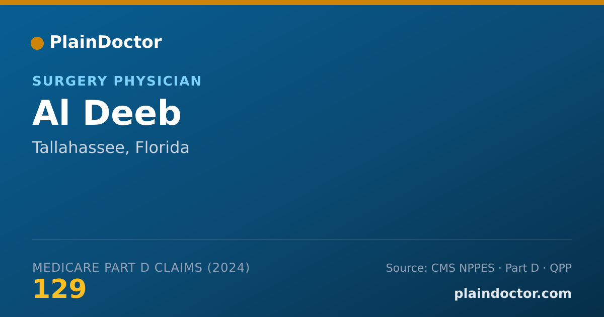 Shareable card for Al Deeb - Surgery Physician, Tallahassee, FL