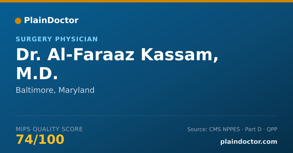 Shareable card for Al-Faraaz Kassam, M.D. - Surgery Physician, Baltimore, MD