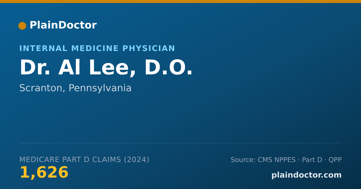 Shareable card for Al Lee, D.O. - Internal Medicine Physician, Scranton, PA