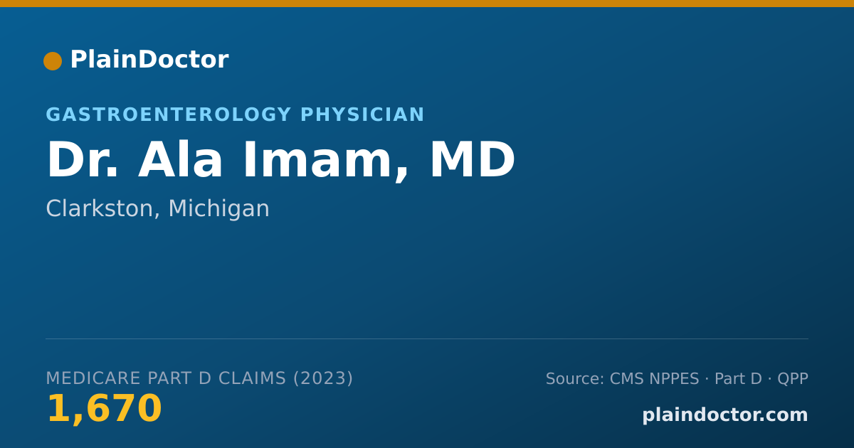 Shareable card for Ala Imam, MD - Gastroenterology Physician, Clarkston, MI