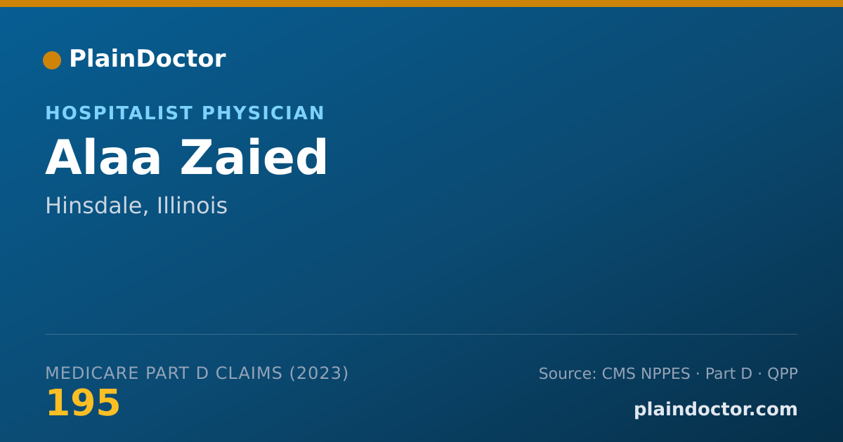 Shareable card for Alaa Zaied - Hospitalist Physician, Hinsdale, IL