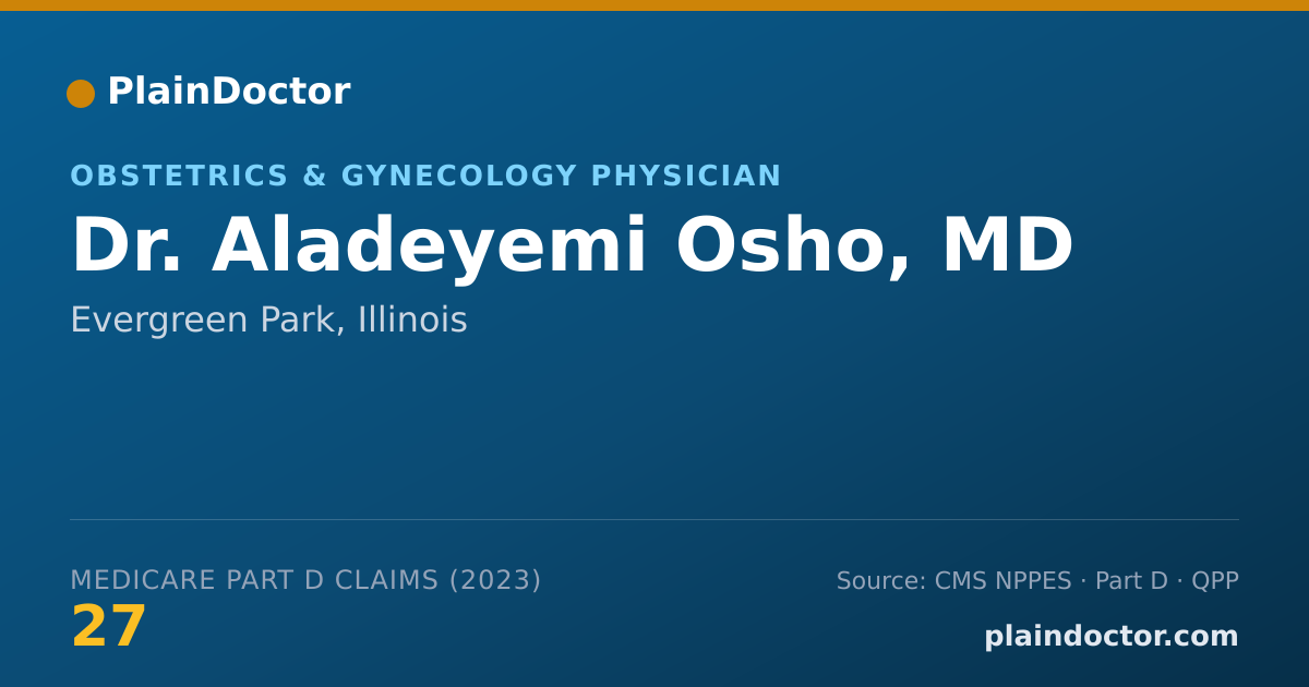 Shareable card for Aladeyemi Osho, MD - Obstetrics & Gynecology Physician, Evergreen Park, IL