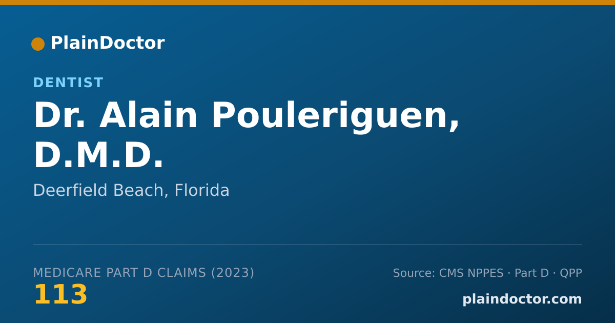 Shareable card for Alain Pouleriguen, D.M.D. - Dentist, Deerfield Beach, FL