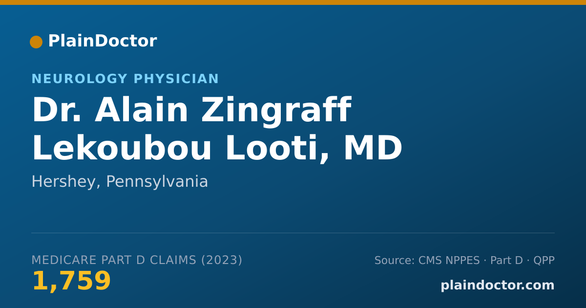 Shareable card for Alain Zingraff Lekoubou Looti, MD - Neurology Physician, Hershey, PA