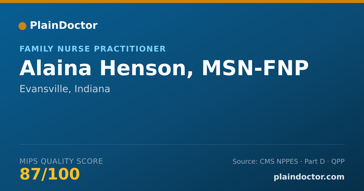 Shareable card for Alaina Henson, MSN-FNP - Family Nurse Practitioner, Evansville, IN