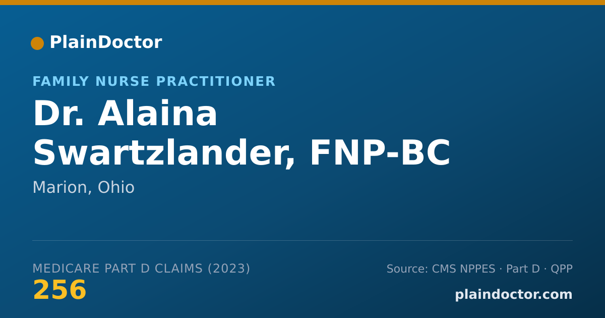 Shareable card for Alaina Swartzlander, FNP-BC - Family Nurse Practitioner, Marion, OH