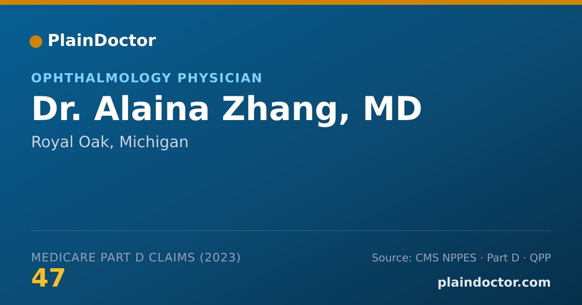Shareable card for Alaina Zhang, MD - Ophthalmology Physician, Royal Oak, MI