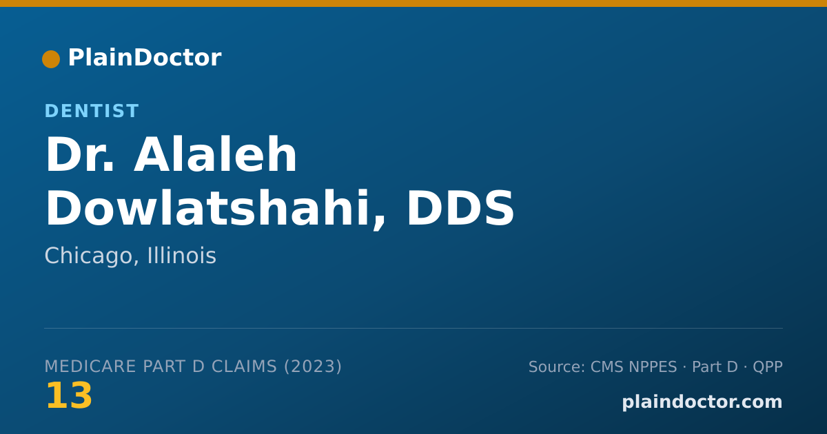 Shareable card for Alaleh Dowlatshahi, DDS - Dentist, Chicago, IL