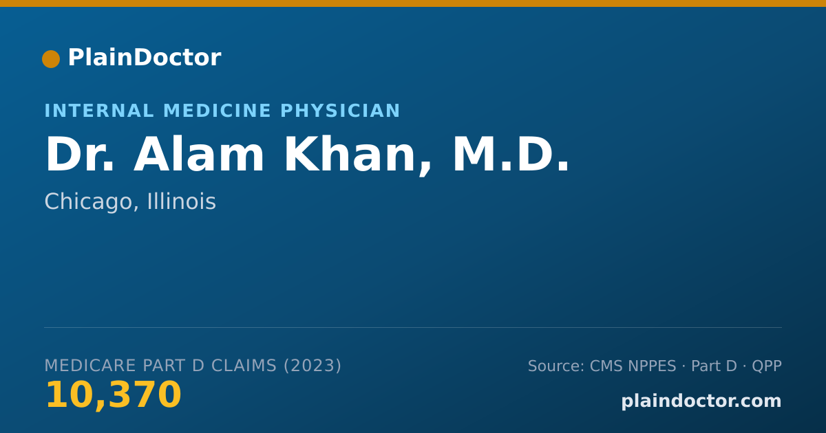 Shareable card for Alam Khan, M.D. - Internal Medicine Physician, Chicago, IL
