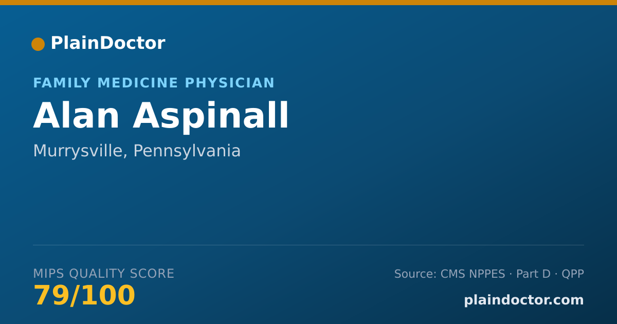 Shareable card for Alan Aspinall - Family Medicine Physician, Murrysville, PA