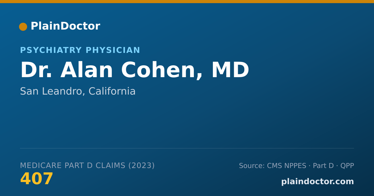 Shareable card for Alan Cohen, MD - Psychiatry Physician, San Leandro, CA