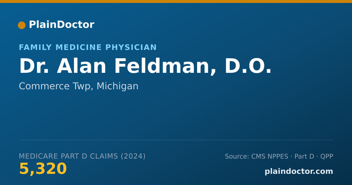 Shareable card for Alan Feldman, D.O. - Family Medicine Physician, Commerce Twp, MI