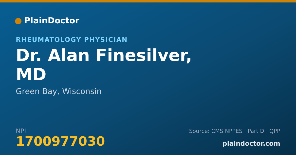 Shareable card for Alan Finesilver, MD - Rheumatology Physician, Green Bay, WI