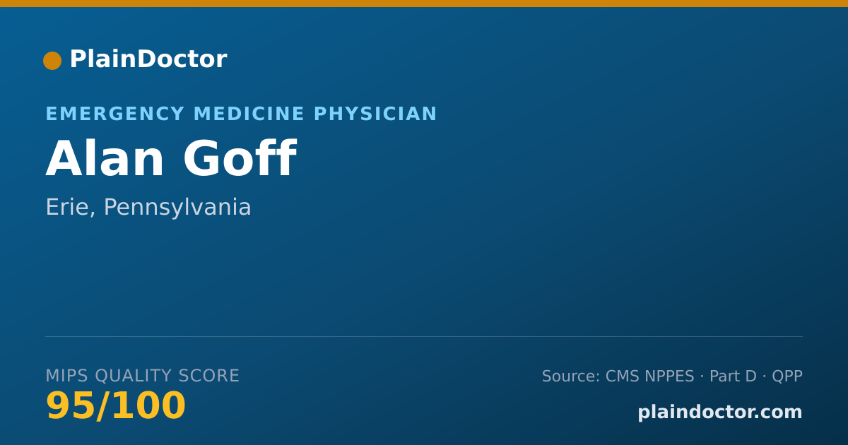 Shareable card for Alan Goff - Emergency Medicine Physician, Erie, PA