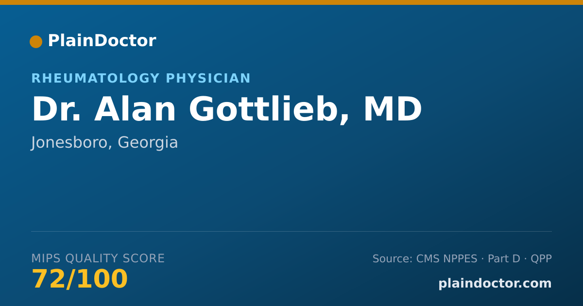 Shareable card for Alan Gottlieb, MD - Rheumatology Physician, Jonesboro, GA
