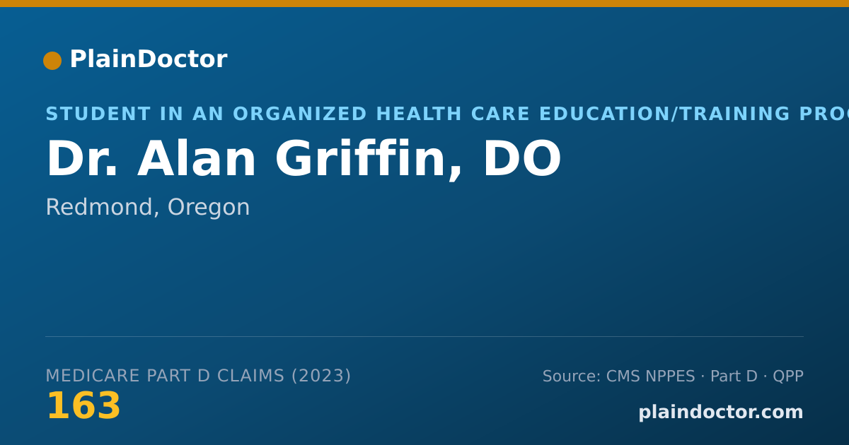 Shareable card for Alan Griffin, DO - Student in an Organized Health Care Education/Training Program, Redmond, OR