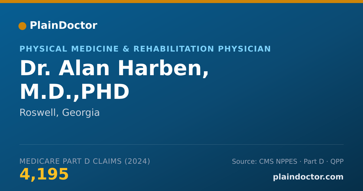 Shareable card for Alan Harben, M.D.,PHD - Physical Medicine & Rehabilitation Physician, Roswell, GA