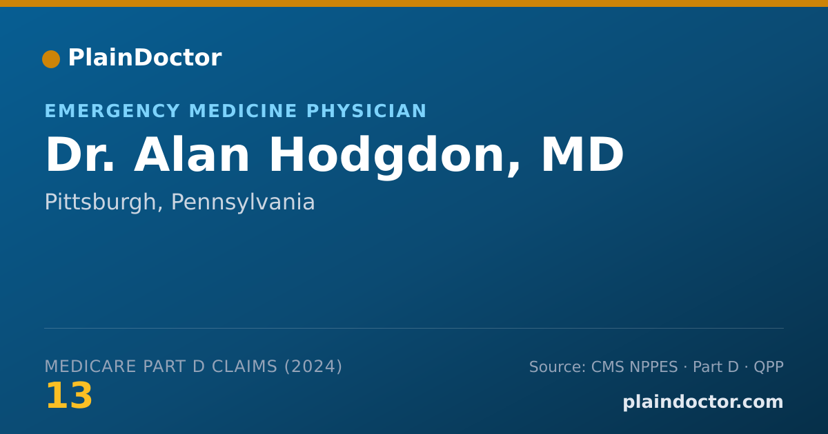 Shareable card for Alan Hodgdon, MD - Emergency Medicine Physician, Pittsburgh, PA