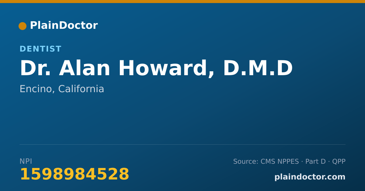 Shareable card for Alan Howard, D.M.D - Dentist, Encino, CA
