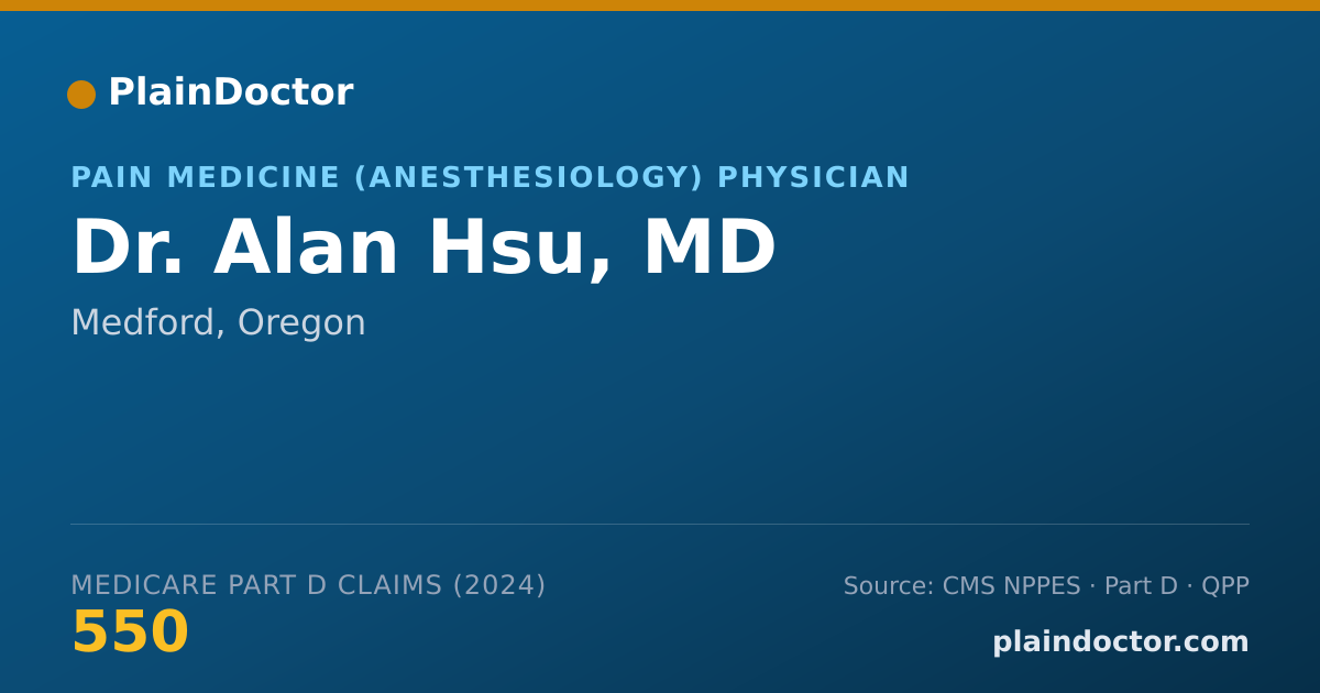 Shareable card for Alan Hsu, MD - Pain Medicine (Anesthesiology) Physician, Medford, OR