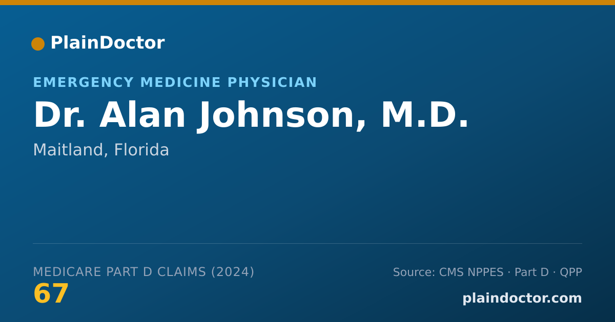 Shareable card for Alan Johnson, M.D. - Emergency Medicine Physician, Maitland, FL