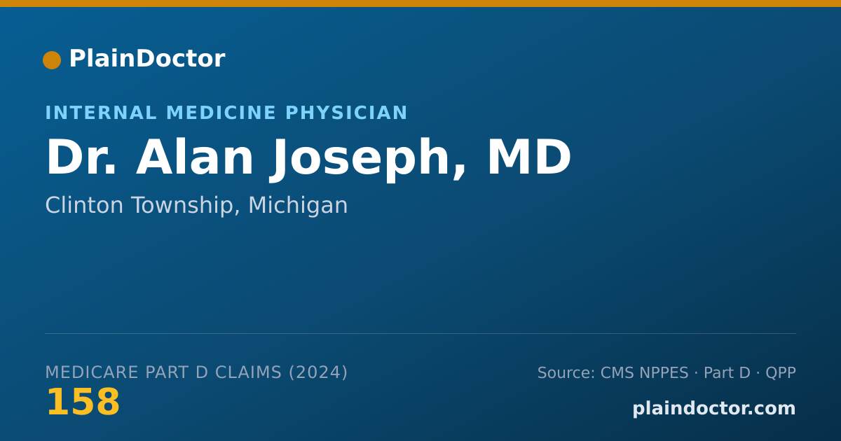 Shareable card for Alan Joseph, MD - Internal Medicine Physician, Clinton Township, MI