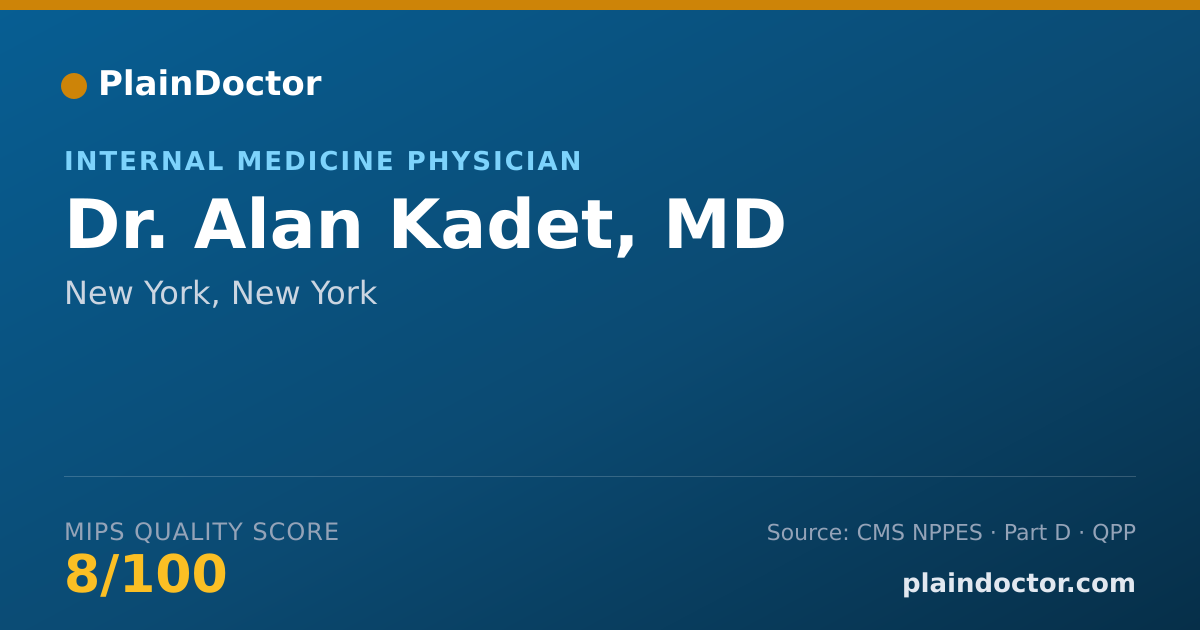 Shareable card for Alan Kadet, MD - Internal Medicine Physician, New York, NY