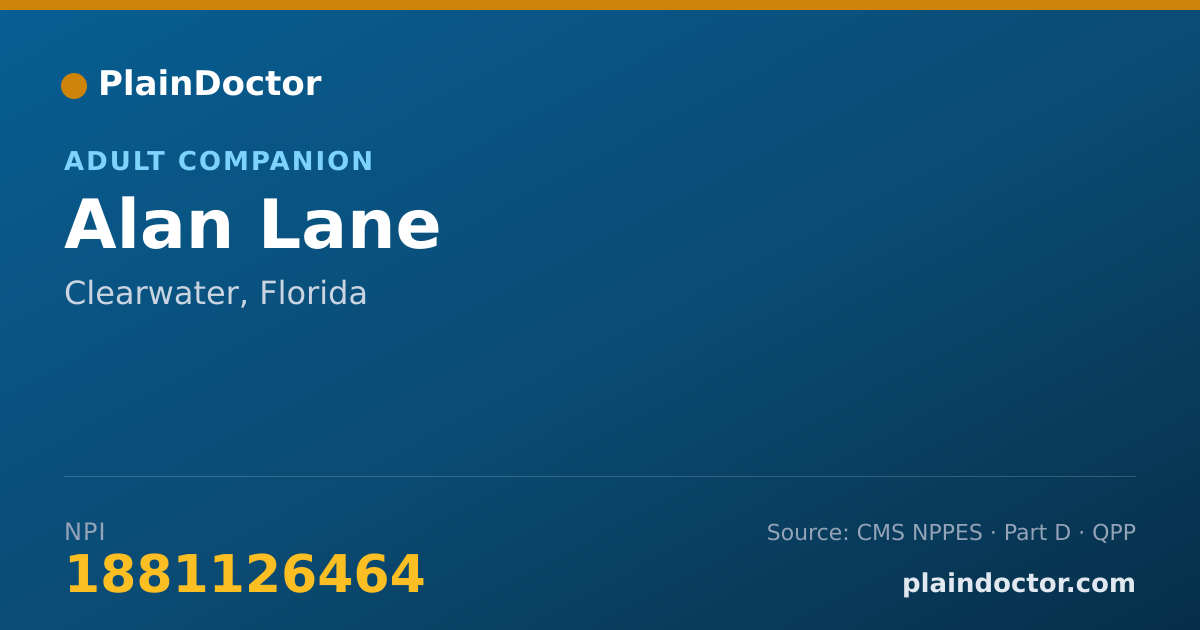 Shareable card for Alan Lane - Adult Companion, Clearwater, FL
