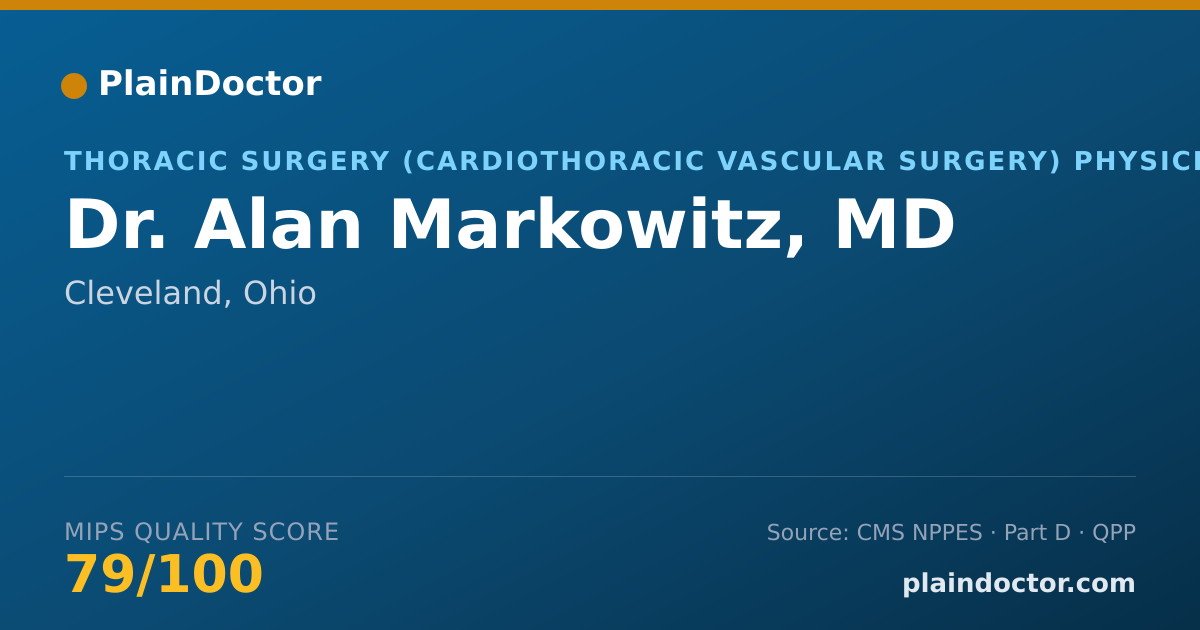 Shareable card for Alan Markowitz, MD - Thoracic Surgery (Cardiothoracic Vascular Surgery) Physician, Cleveland, OH