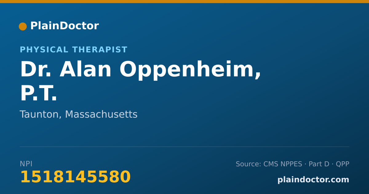 Shareable card for Alan Oppenheim, P.T. - Physical Therapist, Taunton, MA