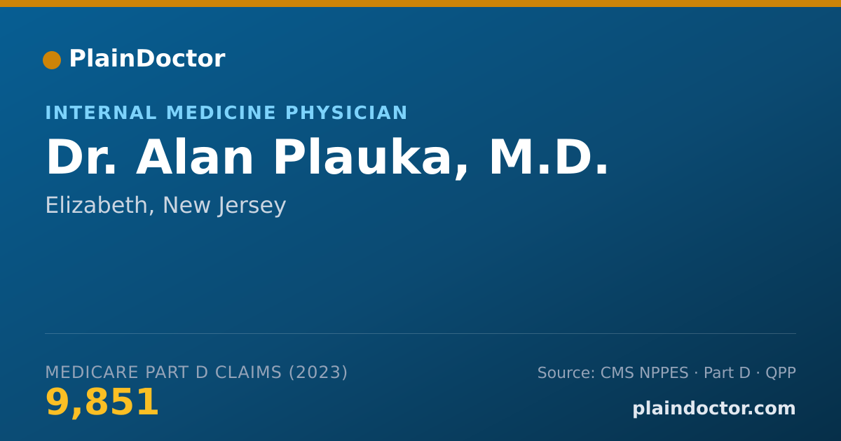 Shareable card for Alan Plauka, M.D. - Internal Medicine Physician, Elizabeth, NJ