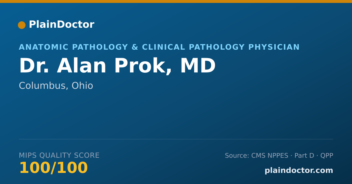 Shareable card for Alan Prok, MD - Anatomic Pathology & Clinical Pathology Physician, Columbus, OH